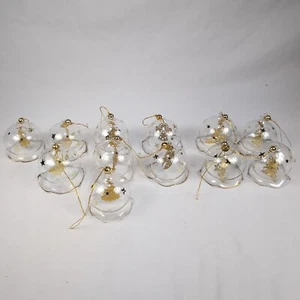 Silvestri Vintage Glass BELL Ornament Gold Christmas Set Of 12 Angel Santa Tree - Picture 1 of 17