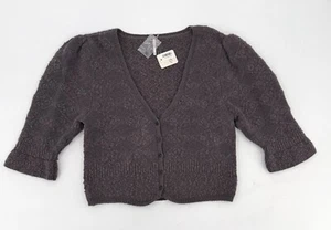 New Free People Sweater Womens Extra Large Gray Cardigan Button 3/4 Sleeve - Picture 1 of 11