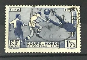 FRANCE - 1938 1F 75C BLUE WORLD CUP FOOTBALL FINE USED SG 612 - Picture 1 of 1