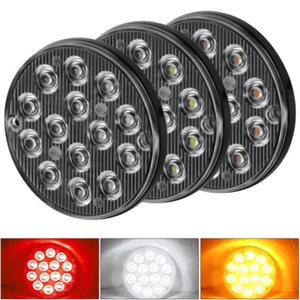 3 inch Round LED Side Marker Tail Lights Reverse Blinkers Stop Brake Turn Signal - Picture 1 of 27