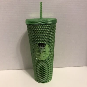 Starbucks 2023 Holiday Green Studded 24oz Tumbler With Straw - Bild 1 von 3