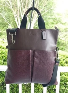 Coach Large F11241 Charles Ochsenblut Beuteltasche mit Umschlag und Peitschenstichdetail - Bild 1 von 14