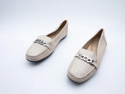 GEOX Chaussons Pour Femmes Mocassins Baskets Beige Taille 39 EU Art 29930-56 - Photo 1/3