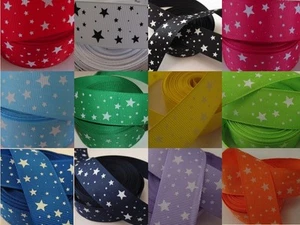 1" 25mm Grosgrain Ribbon Stars Red Pink Blue White Starry Star DIFFERENT COLOURS - Picture 1 of 21