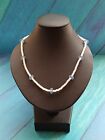 Vintage Beautiful Delicate Blue & White Seed Beded Necklace
