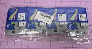 4PK TZc-231 Compatible Label Maker Tape 12mm Brother P-Touch WHITE - Picture 1 of 3