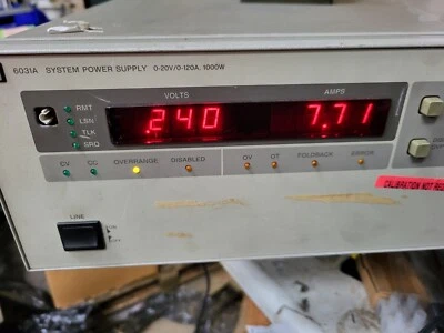 HP AGILENT 6031A 220V 1000V DC POWER SUPPLY (br4.2) MISSING KNOBS - Image 1 of 4