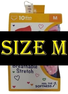Hanes Girls' Tagless Breathable Stretch Underwear Briefs10 Pack Size M - Picture 1 of 3