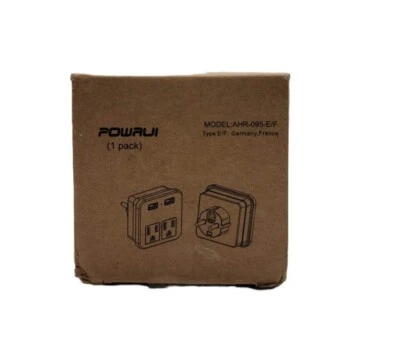 POWRUI USB WALL CHARGER SURGE PROTECTOR AHR-095-E/F (Germany,France) 5V - NEW - Image 1 of 2