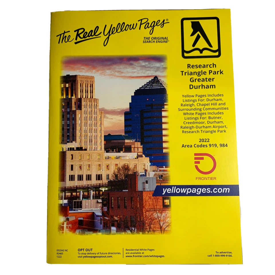 Yellow Pages Telephone Directory Phone Book for Research Triangle Park Durham NC - Image 1 of 3