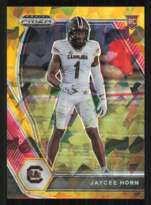 2021 Panini Prizm Draft Picks Prizms Gold Ice #142 Jaycee Horn - Image 1 of 2