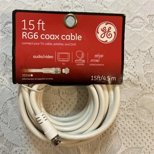 GE Coax Cable 15 ft RG6 New 33279 - Picture 1 of 3