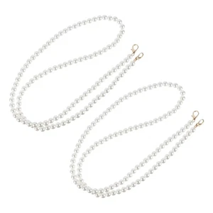 2 Piezas 110cm Bolso Perla Correa Mango Cadena de Repuesto Hágalo Usted Mismo Kit de Artesanías (Blanco) - Imagen 1 de 12