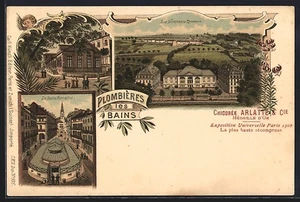 Lithographie Plombières-les-Bains, Casino, les Bains Romains, les Nouveaux Ther - Picture 1 of 2