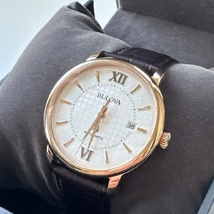 Bulova Men's Classic Hudson Automatic Calendar Brown Leather Watch 39 MM 97B225 - Picture 1 of 24