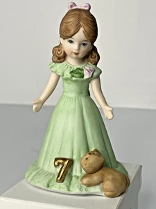 Growing Up Birthday Girls Age 7 Years Figurine Porcelain-Enesco Collectibles - Picture 1 of 7