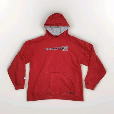 Sudadera con Capucha De Colección Quicksilver Talla Mediana Roja Y2K Skate Surf Foto 1 de 4