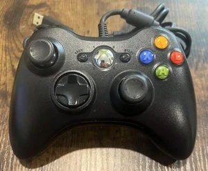 Microsoft Xbox 360 OEM Black Wired Controller w/ Breakaway Cable Tested - Picture 1 of 1