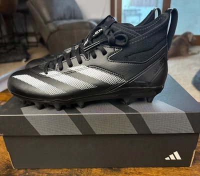 Adidas Adizero Impact.2 Spark Football Cleats, Black/White - Big Kid Size 6 NEW - Image 1 of 4