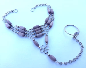 ✨7 Sklaven Armbänder Lila Perlen Ethno Boho Handarbeit Alpaka Silber Schmuck Peru✨ - Bild 1 von 9