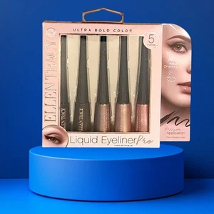 Ellen Tracy Liqud Eyeliner Pro 5pcs Ultra Bold Colors Metallics New In Box - Picture 1 of 2