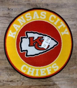 Alfombra redonda Kansas City Chiefs 26 pulgadas de diámetro - Imagen 1 de 3