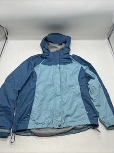 Eddie Bauer Waterproof Hooded Jacket Blue Large Wome's Blue Jacket Hooded - Picture 1 of 17
