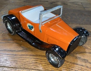 Vintage 1960s NYLINT Ford Model T Orange Roadster Toy Hot Rod Car! Rumble Seat - Picture 1 of 12