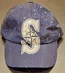 NEU! Schwarze Seattle Mariners Pailletten Mütze Forty Seven 47 Damen Cap MLB M’s SAUBER. - Bild 1 von 5