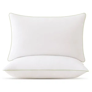 Bed Pillows Queen Size Set of 2 - Adjustable Hotel Pillows with Zipper, Soft ... - Picture 1 of 7