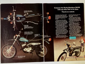 1976 Harley Davidson Motorcycle Two Page Print Ad SX-175 There's No Contest - Picture 1 of 3