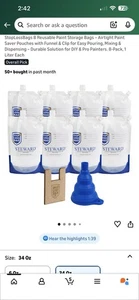 Neu 8 Stück Steward 1 Menge Sropnloss Farbbeutel mit Trichter - Bild 1 von 3