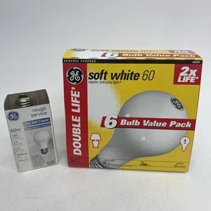 GE 60 Watt Light Bulbs- Soft White & Clear- 4 Bulbs- 2 Boxes - Picture 1 of 9
