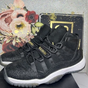 Nike Air Jordan 11 Retro Heiress Black Stingray 2017 GS Size 7y Women’s 8.5 - Picture 1 of 9