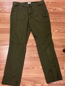 St John's Bay  Pants Women 8 Petite Green Stretch 5-Pockets Straight Leg Zip Fly - Picture 1 of 5