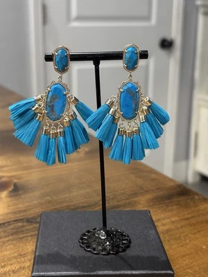 Pendientes de plata Kendra Scott Kristen en tachuela Aqua Howlite Foto 1 de 4