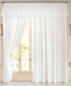 Louise Lined Voile Pencil Pleat Curtains (pelmet not included) - Picture 1 of 2