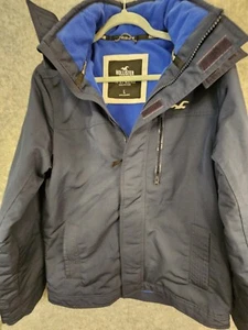 Hollister Jacket Coat Mens L All Weather Collection Fleece Lined Hood Retro Y2K - Picture 1 of 14