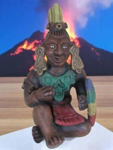 Vintage Azteken Maya Krieger Figur Ton Terrakotta Keramik - Bild 1 von 4