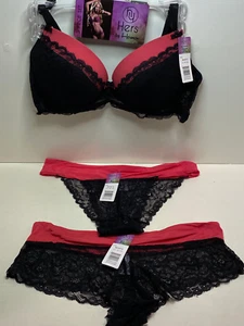 3 piece matching Bra & Panty sz XL (stretchy) Set Pushup Lightly line sz 38C - Picture 1 of 4