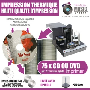 CD Dubliersilikon - 75 CD/DVD Wärmeleit- Print & Dupliqué-emballées IN Bulk - Picture 1 of 4