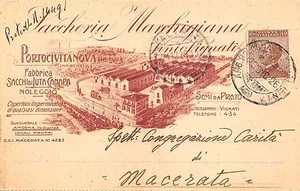 5653) PORTO CIVITANOVA (MACERATA) SACCHERIA MARCHIGIANA. VG NEL 1926. - Picture 1 of 2