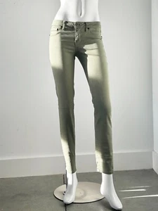 Pantalones de mezclilla ajustados de tiro bajo David Kahn talla 27 verde mezcla de algodón - Imagen 1 de 5