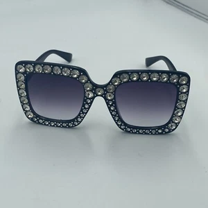 Large Oversized Women Fashion Sunglasses With Bling Rhinestone Square Frame - Picture 1 of 3