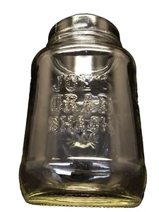 Joes Crab Shack Mason Jar Clear Embossed Logo Square Glass 5.5" Tall - Picture 1 of 9