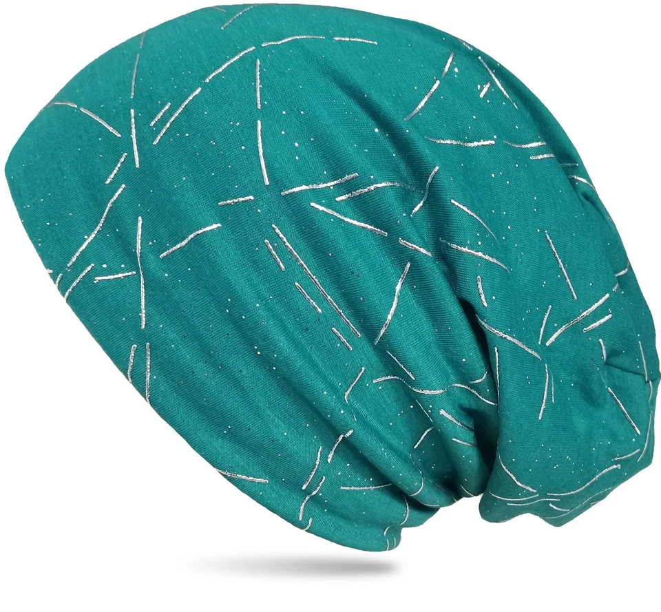 Beanie Mütze Unisex Longbeanie mit Silberbarren gelänzend Must WANSSY