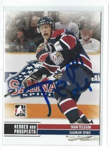 Ivan Telegin Signed 2009/10 Heroes And Prospects Card #145