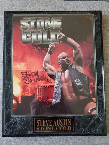 WWF Stone Cold Steve Austin Plaque Pre Owned Rare 13x11 Inch Wrestling Cover