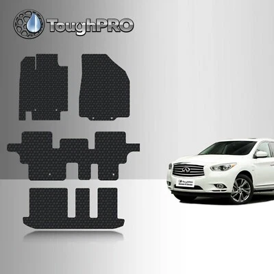ToughPRO 脚垫 + 第三排黑色适用于英菲尼迪 QX60 全天候 2014 - 2021 — 第 1/4 张图片