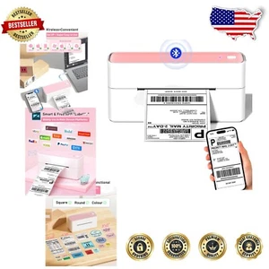 Stylish Bluetooth Thermal Label Printer in Pink for Efficient Shipping - 72 L... - Picture 1 of 9